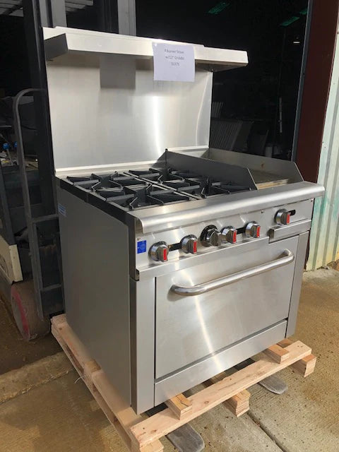 CES 36" Oven with 4 Burners and 12" Griddle