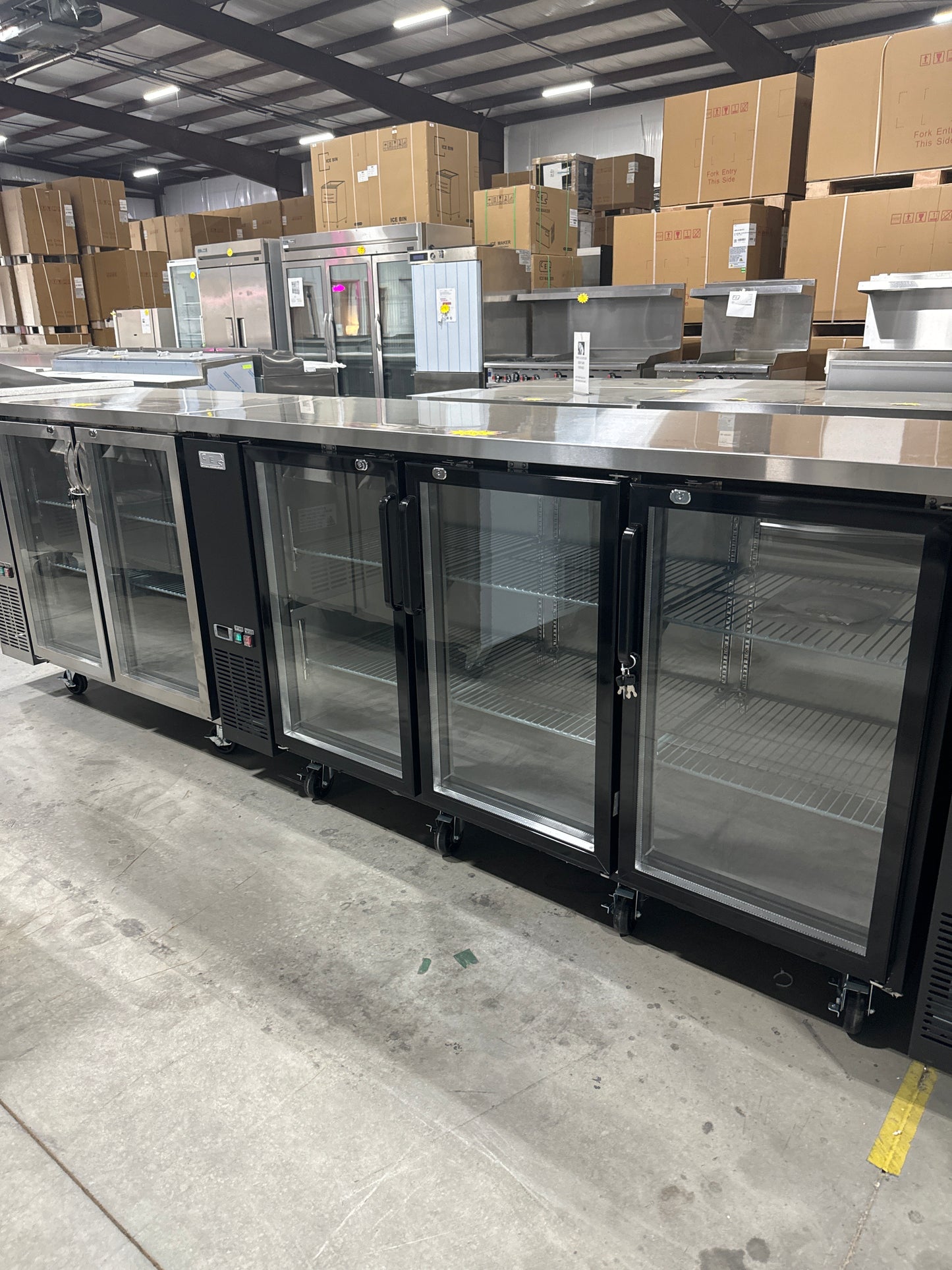 CES 72" Glass Front Bar Back Cooler