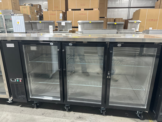 CES 72" Glass Front Bar Back Cooler